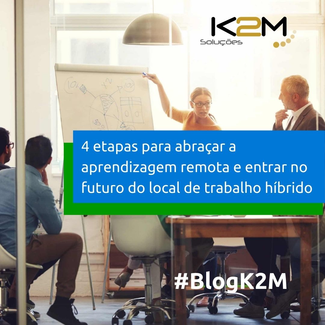 Miniatura da postagem '4 etapas para abraçar a aprendizagem remota e entrar no futuro do local de trabalho híbrido' do Blog da K2M Soluções.